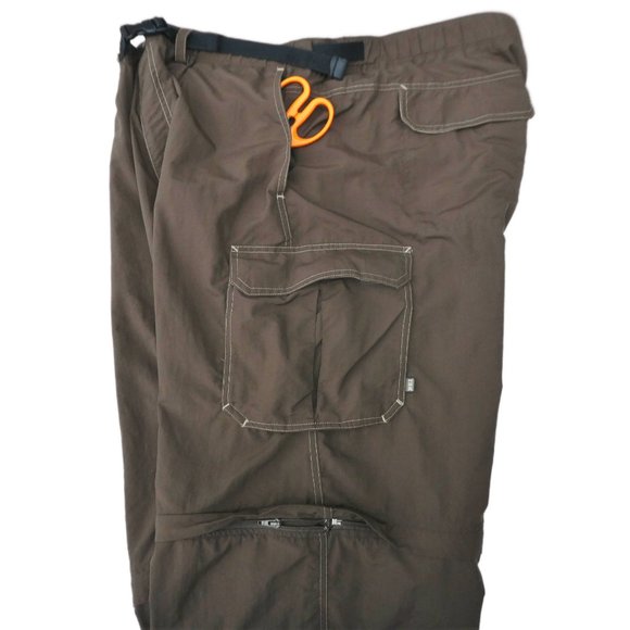44x36 REI Convertible Pants Zip Legs Cargo Waist Cincher Brown Nylon SPF 50 XXL - Picture 5 of 9